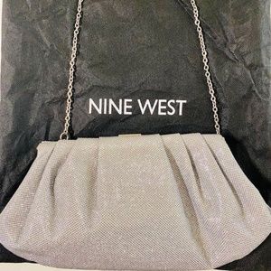 Nine West Silver Glittery Evening Bag